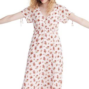 Madewell Tie-Sleeve Ruffle-Waist Midi Dress